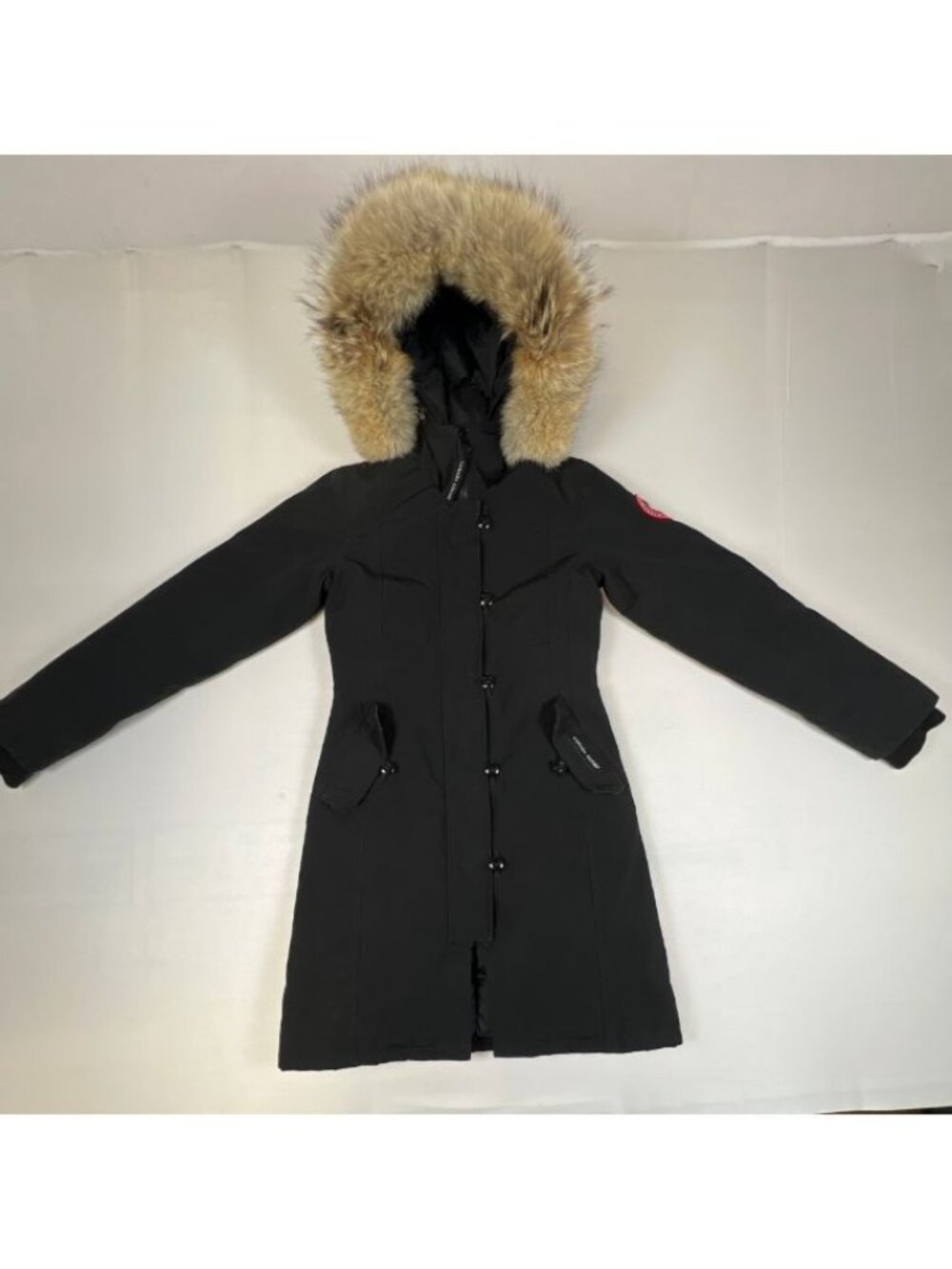 Canada Goose Rossclair Parka Womens Small Black Down Jacket Fur Hood Authentic